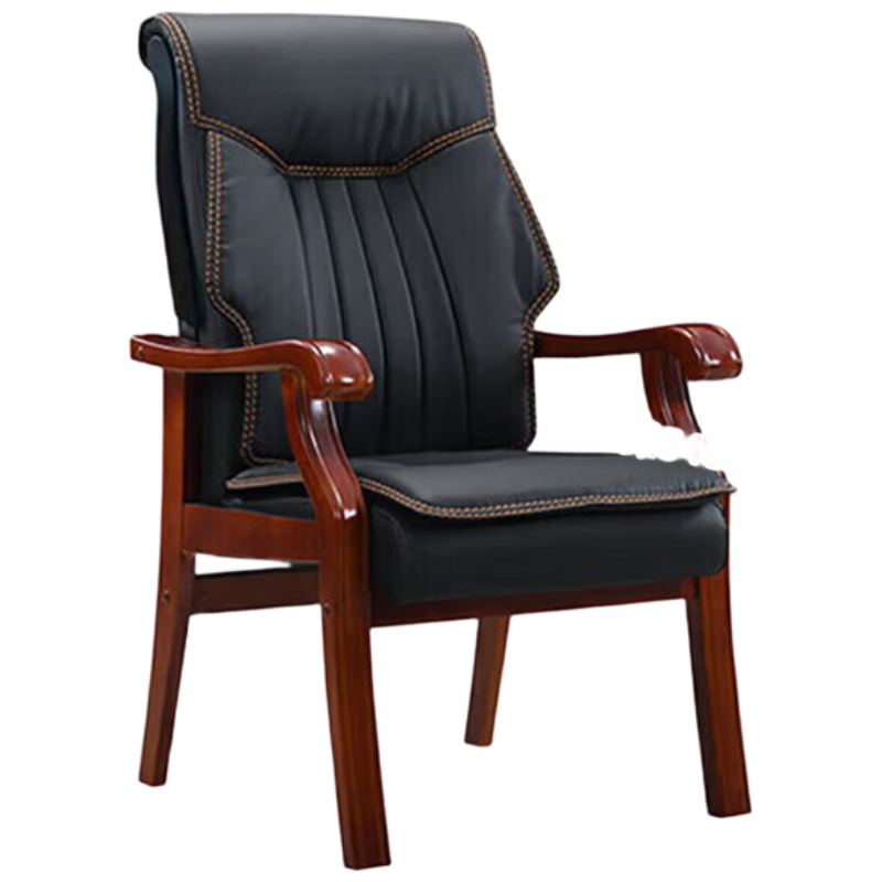 晋舰会议椅职员经理办公电脑椅老板带扶手大班椅总裁椅H8[橡木西皮]