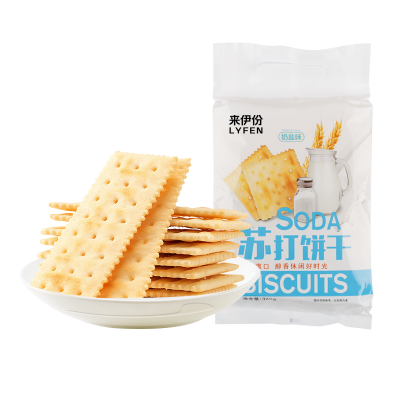 [满199减100]来伊份 柠檬苏打饼干夹心380g早餐代餐糕点休闲零食办公室柠檬味380g