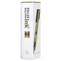 得力S1658乐素直液式走珠笔0.5mm全针管 黑色 12支/盒