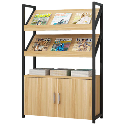 晋舰杂志架书报架报刊架置物架展示架资料落地阅览架2层长80cm无logo