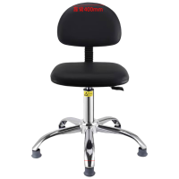 戴劲防静电凳子升降操作椅流水线皮革工作凳实验室圆凳电镀钢爪脚杯