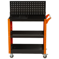 锦北三层手推车维修车间收纳零件车加厚移动工具推车橙色推车+上挂板