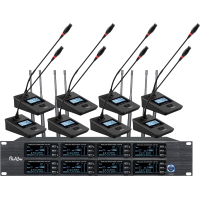 润普Runpu会议音频扩声系统 专业无线一拖八鹅颈麦克风话筒 UHF红外对频RP-SU68E