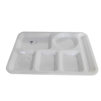 炯毅 快餐盘密胺瓷学生食堂分格餐盘商用密胺餐具自助学校 密胺瓷餐盘 490g 个