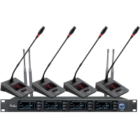 润普Runpu会议音频扩声系统 专业无线一拖四鹅颈麦克风话筒 UHF红外对频RP-SU60E