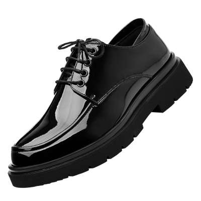 迪罗尼卡大码男鞋秋季透气商务休闲西装高级感增高黑色真皮新郎46码结婚鞋