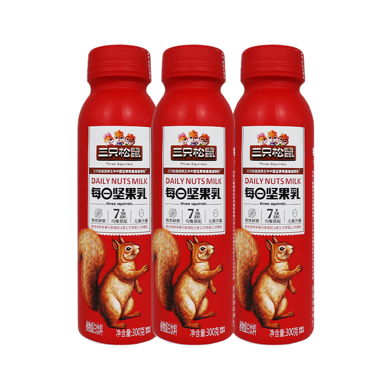 三只松鼠坚果乳300g*3瓶口感细腻香味浓郁130022-03