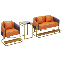 铭思达台球沙发单人+双人+茶几套