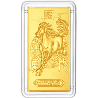 周大福马年生肖 福字足金黄金工艺金条金章送礼物EOI111