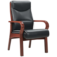 晋舰会议椅职员经理办公电脑椅老板带扶手大班椅总裁椅H13橡木西皮
