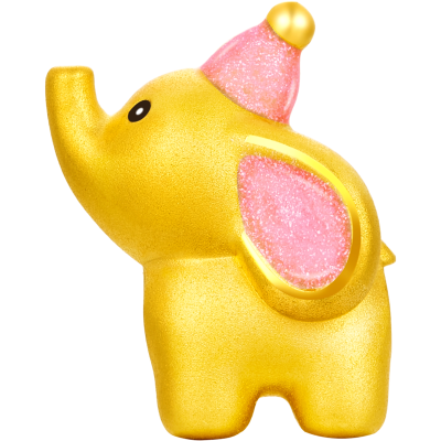 周大福SOINLOVE「萌宠」可爱飞象足金黄金转运珠配绳女VR1404(小版)礼物