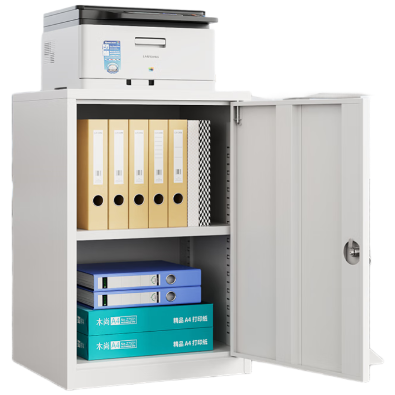 锦北钢制文件柜矮柜档案收纳柜办公室资料柜70高40宽单门柜[钥匙款]