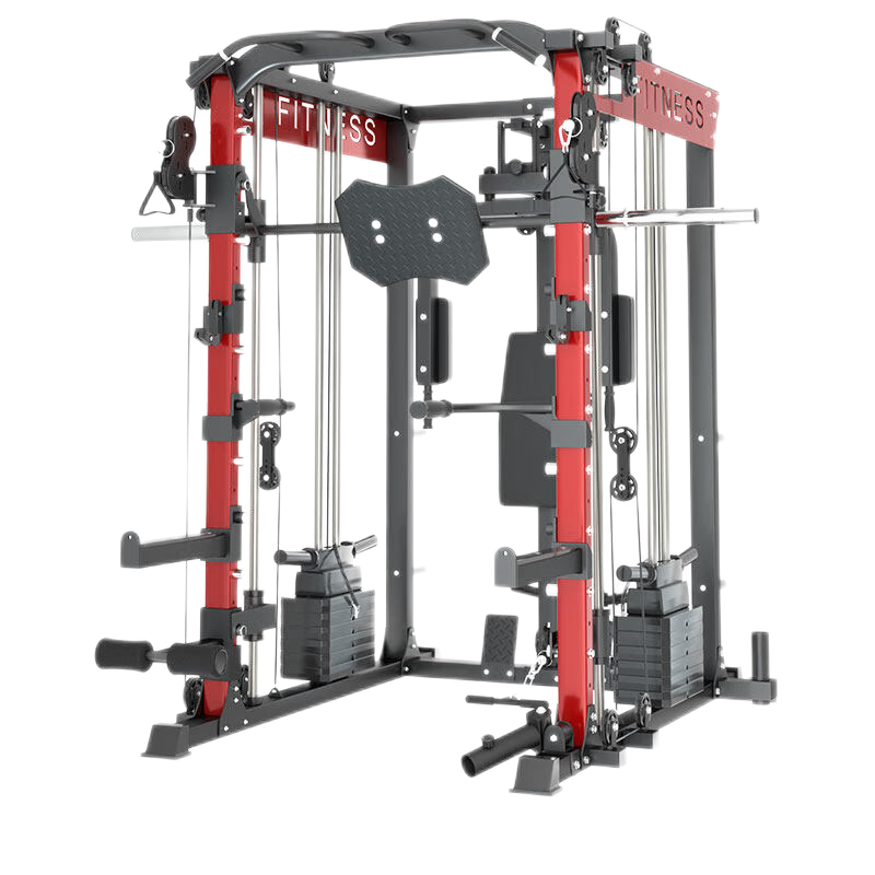 康力强K2史密斯机综合训练器龙门架健身家用多功能一体健身器材K2+2.2米杆+100KG杠铃片+哑铃凳