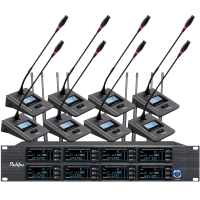 润普Runpu会议音频扩声系统 专业无线一拖八鹅颈麦克风话筒 UHF红外对频RP-SU88E