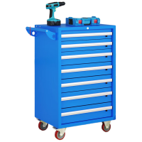 戴劲汽修工具车移动工具柜多功能工具箱 旗舰[蓝色]七抽工具车