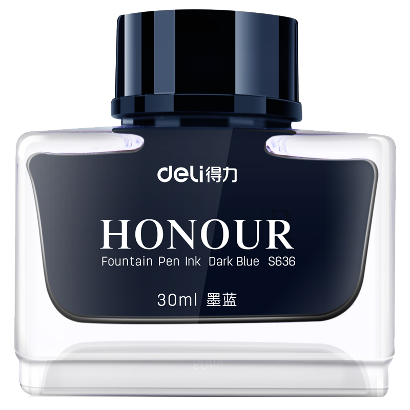 得力S636钢笔墨水 墨蓝色 10瓶/盒