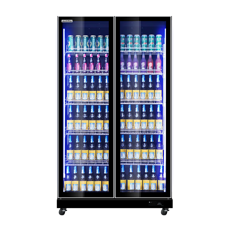 澳柯玛(AUCMA)LSC-760DW冰柜立式冷藏柜 风冷无霜保鲜展示柜透明玻璃商用冰箱全面屏超市酒吧饮料