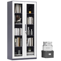 戴劲拆装文件柜铁皮柜窄边办公柜档案柜资料柜带锁凭证柜灰白通玻