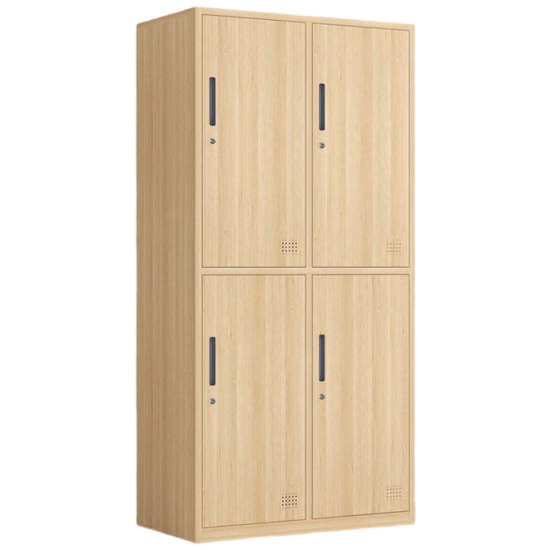 晋舰钢制仿木纹转印更衣柜员工宿舍铁皮衣柜鞋柜办公室储物柜四门A款