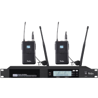 润普Runpu会议音频扩声系统专业无线一拖二领夹麦克风话筒 UHF红外对频 室内外会议演讲主持RP-UF20L