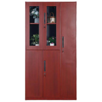 戴劲钢制仿木纹转印更衣柜员工宿舍铁皮衣柜鞋柜办公室储物柜五门B款