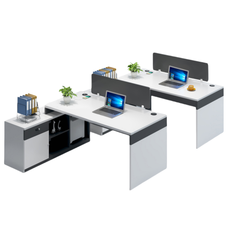 宜掌柜 屏风办公桌 双人位含柜 套