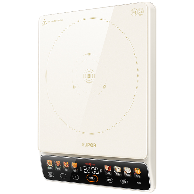 苏泊尔(SUPOR)家用电磁炉2200W大功率电磁灶火锅炉一体微晶大面板爆炒智能预约定时彩屏电磁炉C22-IA836D