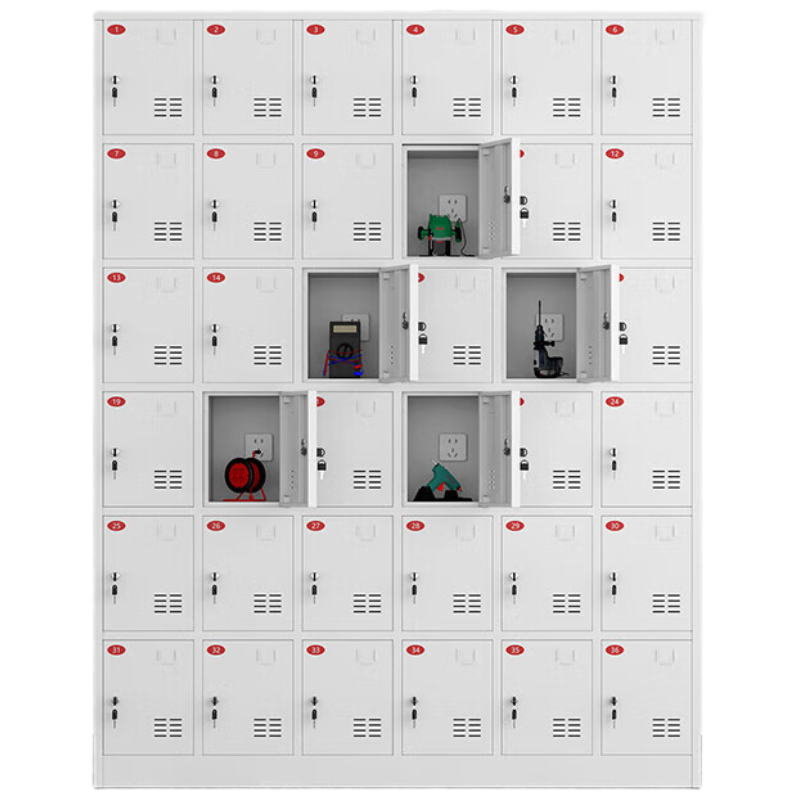 戴劲电动工具充电柜工地对讲机存放柜手电钻集中充电保管箱36门