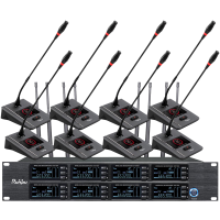 润普Runpu会议音频扩声系统 专业无线一拖八鹅颈麦克风话筒 UHF红外对频RP-SU90E