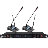 润普Runpu会议音频扩声系统 专业无线一拖二鹅颈麦克风话筒 UHF红外对频RP-SU28D