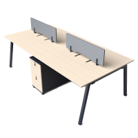 得力DP008四人位职员桌2400*1200*750MM(木纹) 单位/套
