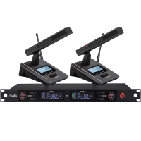 润普Runpu会议音频扩声系统 UHF红外对频 桌面式方杆话筒专业无线一拖二鹅颈麦克风RP-SU28F