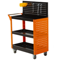 戴劲手推车维修车间收纳零件车加厚移动工具推车+上挂板+单侧板