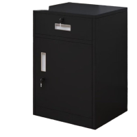 锦北铁皮文件柜矮柜办公室储物柜档案资料柜桌下抽屉柜黑色一斗