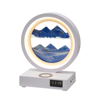 流沙画台灯装饰摆件卧室床头小夜灯无线充蓝牙音箱高级感生日礼物