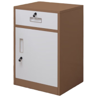 晋舰铁皮文件柜矮柜办公室储物柜档案资料柜桌下抽屉柜咖白一斗