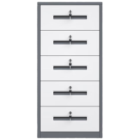 晋舰铁皮文件柜矮柜办公室储物柜档案资料柜桌下抽屉柜灰白五斗