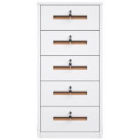 锦北铁皮文件柜矮柜办公室储物柜档案资料柜桌下抽屉柜白色五斗