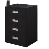 晋舰铁皮文件柜矮柜办公室储物柜档案资料柜桌下抽屉柜黑色四斗