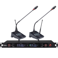 润普Runpu会议音频扩声系统 专业无线一拖二鹅颈麦克风话筒 UHF红外对频RP-SU28E