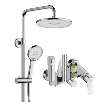 九牧(JOMOO)淋浴花洒套装自动除垢增压喷枪浴室置物淋浴器镀铬 36647-526/1B-1