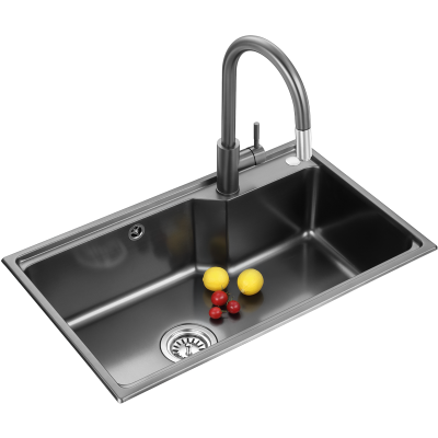 欧琳水槽套餐304不锈钢纳米水槽单槽家用厨房洗碗槽洗菜盆菜池72450