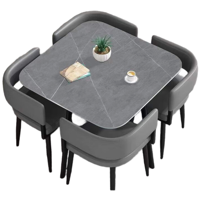 锦北洽谈桌简约奶茶店桌椅组合休息区谈判桌会客接待桌方桌组合二