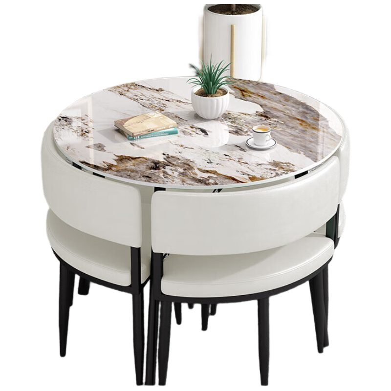 晋舰洽谈桌简约奶茶店桌椅组合休息区谈判桌会客接待桌圆桌组合九