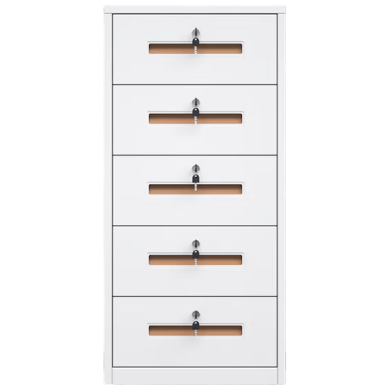 晋舰铁皮文件柜矮柜办公室储物柜档案资料柜桌下抽屉柜白色五斗