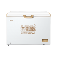 奥马Homa316升智能电脑控温顶开门卧式冷柜低耗电BC/BD-316EMF深冷棕