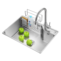 欧琳水槽9136/9136H大单槽厨房洗菜盆一体拉伸盆加厚304不锈钢洗碗池台下盆 620*450mm