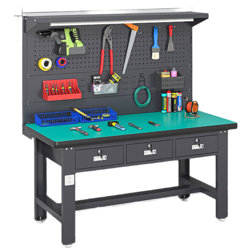 戴劲防静电工作台流水线操作台工具桌实验室操作台1.8米平三抽+双挂板