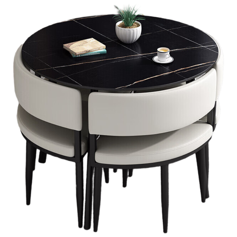 锦北洽谈桌简约奶茶店桌椅组合休息区谈判桌会客接待桌圆桌组合一