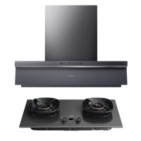 华帝(vatti)[小飞碟Max]超薄平嵌欧式烟灶联动套装 i11S66+308G变频AG玻璃面板 28风量大吸力油烟